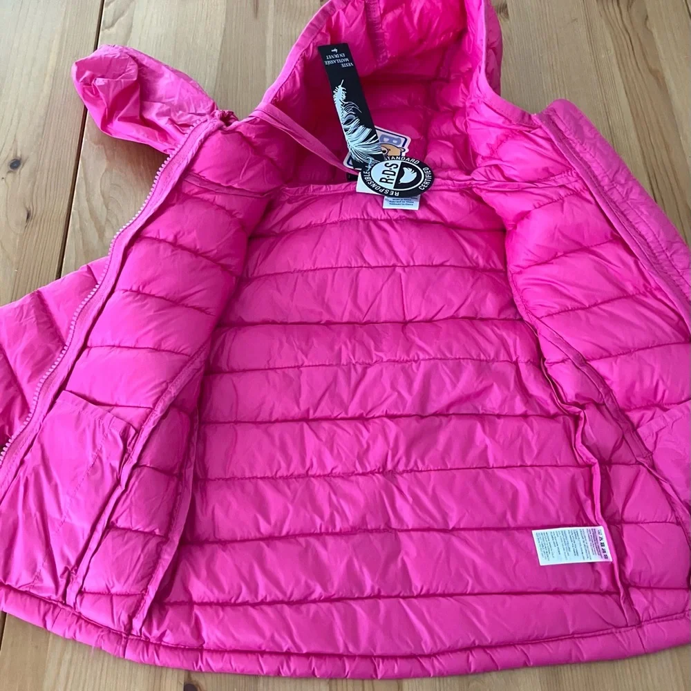 NWT Bob Der Bar Pink Hooded Puffer Jacket Packable Size 3T